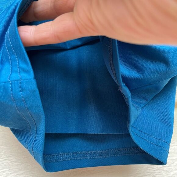 Topshop ? Blue cropped top with lining, thin straps, size Small - Picture 2 of 5